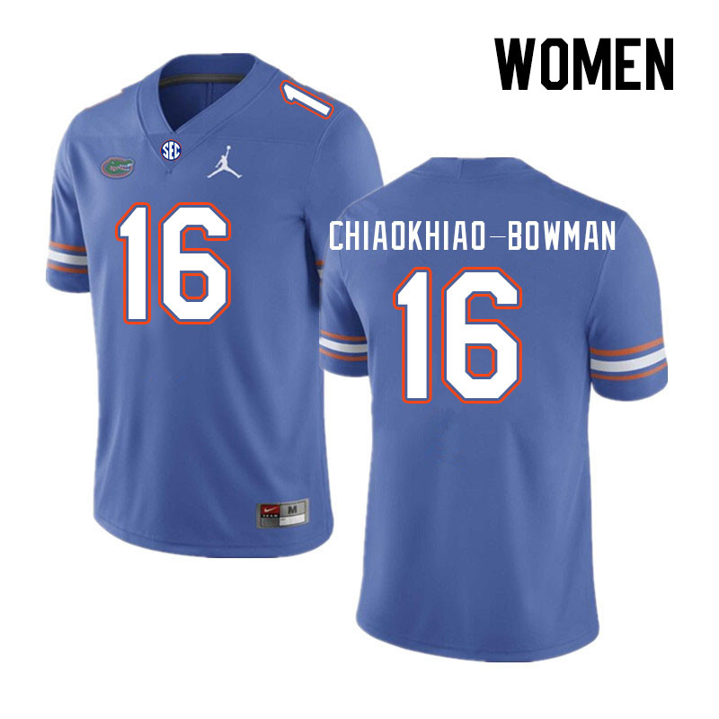 Women #16 Thai Chiaokhiao-Bowman Florida Gators College Football Jerseys Stitched-Royal